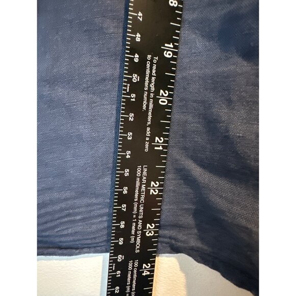 Elena Baldi Boxy Top Small Blue Minimalist Artsy Oversized Linen Feel Coastal - Picture 6 of 7